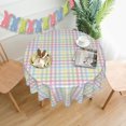 thumbnail image 4 of Mantel redondo impermeable SuQKXCo 152 cm a cuadros para Pascua, 4 of 7