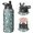 Party Cat and Yarn Teal Pattern, variant on Striped Multicolor Cat Beige Pattern Insulated Water Bottle with Straw, Vacuum Insulated Reusable Insulated Drink Bottle 304 Stainless Steel Inner Liner Gifts Ideas for Home Office Outdoor Sports Car
