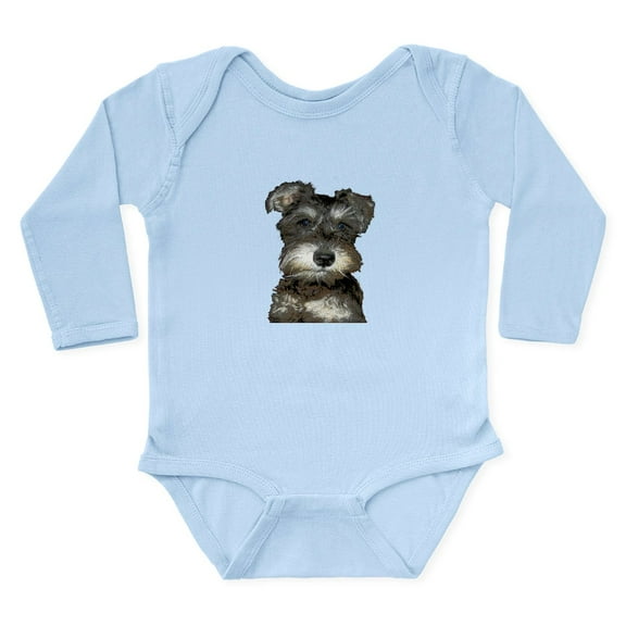 CafePress - Miniature Schnauzer Long Sleeve Infant Bodysuit - Long Sleeve Cotton Baby Bodysuit