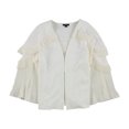 thumbnail image 1 of Alfani Womens Pleated Jacket, White, X-Small, 1 of 1