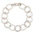 thumbnail image 4 of Sterling Silver Bracelet Chain Styles Fancy Women's mm 7.5 in Ha mmered, 4 of 4