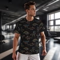 thumbnail image 3 of Wukai Neon Dinosaur Print Men's Short-Sleeved Mesh T-Shirt,Quick-Dry Short Sleeve Workout T-Shirt-, 3 of 8