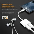 thumbnail image 2 of 2 in 1 USB Type C to Dual C Audio and Charger Adapter, QC and PD Fast Charging, Compatible with iPad Pro 2018 2019 2020, iPad Air4, Samsung Note 20/10/S20, Google Pixel 4/4 XL/3/3 XL and More, 2 of 10