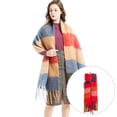 thumbnail image 4 of Fashion Plaid Blanket Scarf Women Long Scarves Warm Winter Checked Shawl Red, 4 of 7