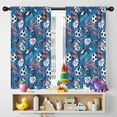 thumbnail image 5 of Blackout Kids Curtains,Blue Soccer Elements Pattern Childrens Insulated Curtains Set Of 2,Bedroom Essentials,Toddler Room Decor 42"x54", 5 of 5