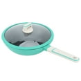 thumbnail image 3 of Heaveant Frying Pan, 28cm Aluminum Alloy Cooking Pot Non-Stick Kitchen Steak Pan Kitchen Cookware Accessory Green, 3 of 8