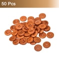 thumbnail image 3 of Uxcell 50Pack Wooden Buttons 25mm 4 Hole Round Wood Sewing Button Craft, Brown, 3 of 4