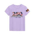 thumbnail image 3 of CCRFTGI 4th of July Tops for Child Girls 10-12 Short Sleeve Happy 250 anniversary usa shirt Summer Cute Casual Tshirts Independence Day Girls Fashion Tshirts Purple 5-6 Years, 3 of 5