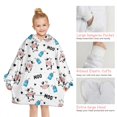 thumbnail image 6 of White Cow Milk Pattern Blanket Hoodies for Kids 6-13YR Oversize Wearable Blanket Hoodies for Boys Girls Teens, 6 of 7