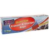 Niclole Home Collection Quart Size Freezer Slide Tab , Pack of 12 Food Storage, 12 Bags, Black