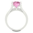 thumbnail image 4 of Clara Pucci 14K White Gold 3.39 Simulated Pink Diamond Engraveable Engagement Ring + Wedding Band Set, 4 of 7
