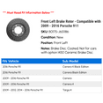 thumbnail image 2 of Front Left Brake Rotor - Compatible with 2009 - 2016 Porsche 911 2010 2011 2012 2013 2014 2015, 2 of 2