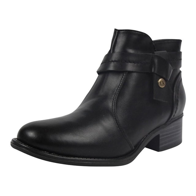 Botines Dama Mujer Tipo Piel Negro Casuales Cómodos 108D07 negro 23 Incógnita 108D07