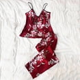 thumbnail image 2 of Gpaecead Women's Silk Pajama Sets Lace Camisole Shorts Set Satin Camisole Set Lounge Set Sleepwear XL Red, 2 of 5