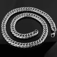 thumbnail image 6 of EOEMY Fashion 9/11/13/16/20/22mm Curb Cuban Link Chain Stainless Steel Mens Necklace-Silver-13mm-24Inch Or 61Cm, 6 of 6