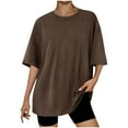 thumbnail image 2 of Uaswgudfs Womens Oversized Summer Short Sleeve Crew Neck T Shirts Business Casual Dressy Tops Beach Vacation Clothes Spring Fashion 2025, 2 of 3