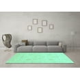 thumbnail image 3 of Ahgly Company Indoor Round Oriental Turquoise Blue Modern Area Rugs, 3' Round, 3 of 4