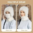 thumbnail image 6 of Steadline 3-in-1 Knitted Hat Scarf and Mask Combo,Winter Warm Fleece Lining Headwear,Windproof Ski Balaclava for Women,Versatile Cold Weather Gear for Commuting,Sports,Travel,and Outdoor Activities, 6 of 9