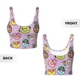 thumbnail image 3 of Sikiie Cartoon Donuts Print Strappy Sports Bra for Women Padded Push Up Sports Bra Athletic Running Sports Bra Workout Bra Yoga Bra, 3 of 5