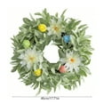 thumbnail image 3 of Spring Easter Wreath with Flocked Greenery and Decorative Eggs - 17.72 Inch Wall Mounted Holiday Door Decoration with Plush Centerpiece Ornament, 3 of 8