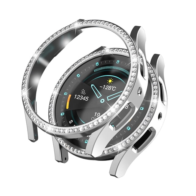 Galaxy Watch 5 44mm Protective Hard PC Cover Frame with Rhinestone Decoration Durable Watch Band Accessory