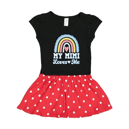 

Inktastic My Mimi Loves Me Retro Rainbow Gift Toddler Girl Dress