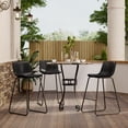 thumbnail image 2 of Aufeile 26" Counter Height Bar Stools Set of 3 – Modern Faux Leather Barstools with Back & Metal Legs, Kitchen Bar Chairs for Island, Dining Room, Black, 2 of 8