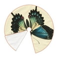 thumbnail image 2 of Kdxio Blue Black Butterfly Art Print Christmas Tree Skirt Christmas Xmas Tree Skirts Mat for New Year Holiday Christmas Party Decorations-30", 2 of 7