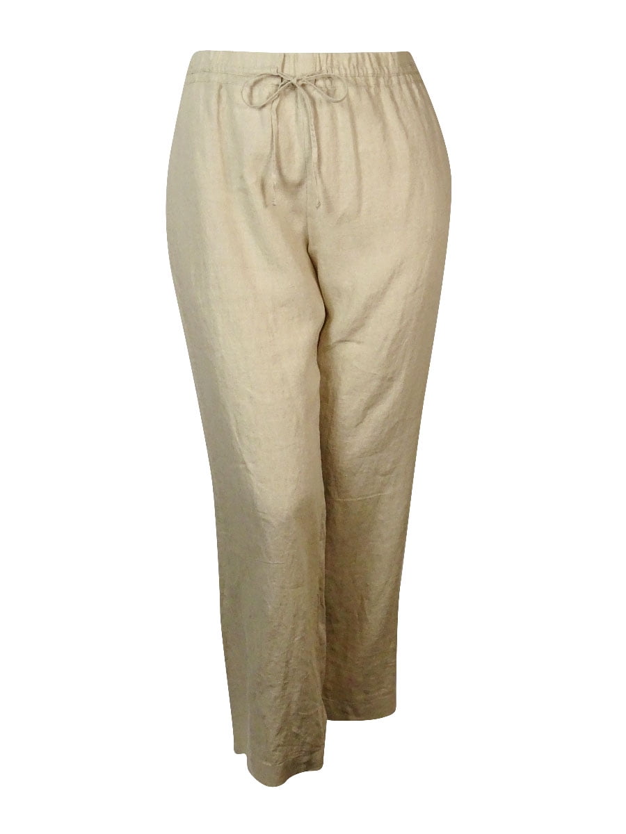 womens lined linen pants