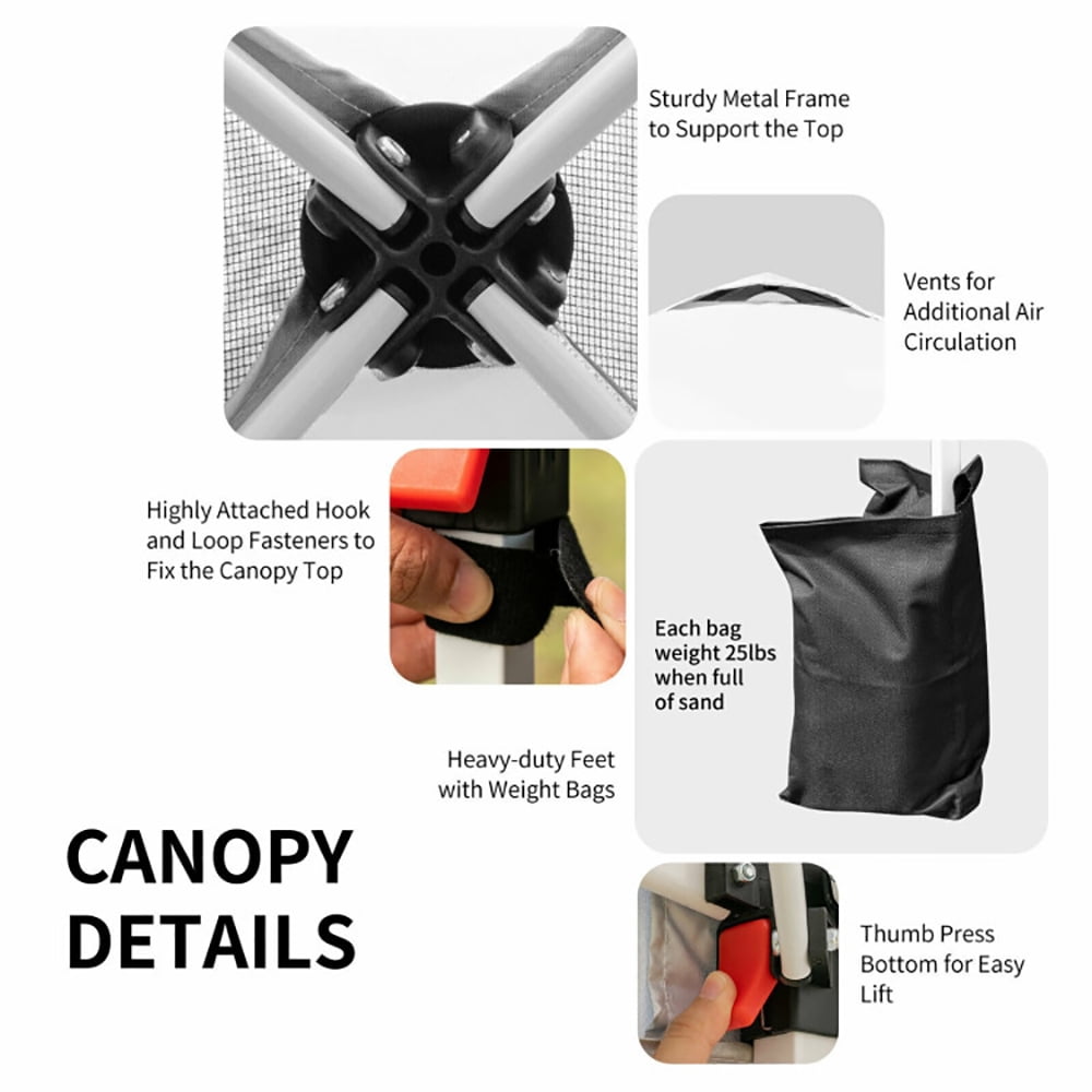 Aimee Lii 8 x 8 Feet Outdoor Pop Up Tent Canopy Camping Sun Shelter with Roller Bag, Backyard Canopy Gazebo, White Aimee Lii 8 x 8 Feet Outdoor Pop Up Tent Canopy Camping Sun Shelter with Roller Bag, Backyard Canopy Gazebo, White