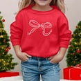 thumbnail image 2 of XEGLSBU Hoodies for Girls 14-16 Size Girls' Long Sleeved Hoodie With Bow Crew Neck Red Size 3-4Years, 2 of 4