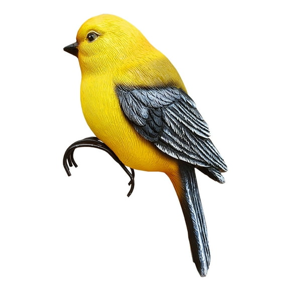 Lifelike Resin Bird Figurine Statue Decorative Garden Fence and Flower Pot Hugger Ornament for Patio Balcony Yard
