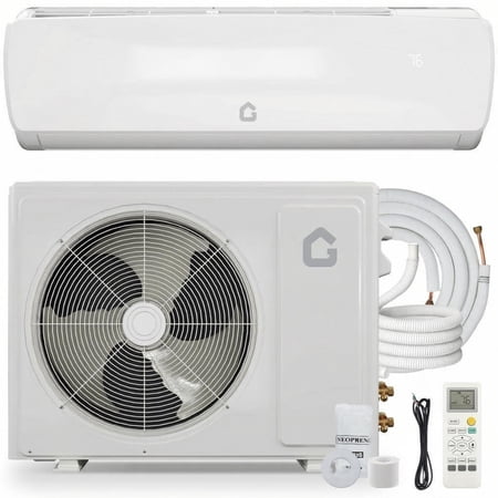 JoanKaren 9000 BTU Mini Split Air Conditioner & Heater & Dehumidifier, Ultra-Quiet 115V 19 SEER2 Ductless Split-System AC,Pre-Charged Condenser,Cool Up to 450 Sq.Ft,White