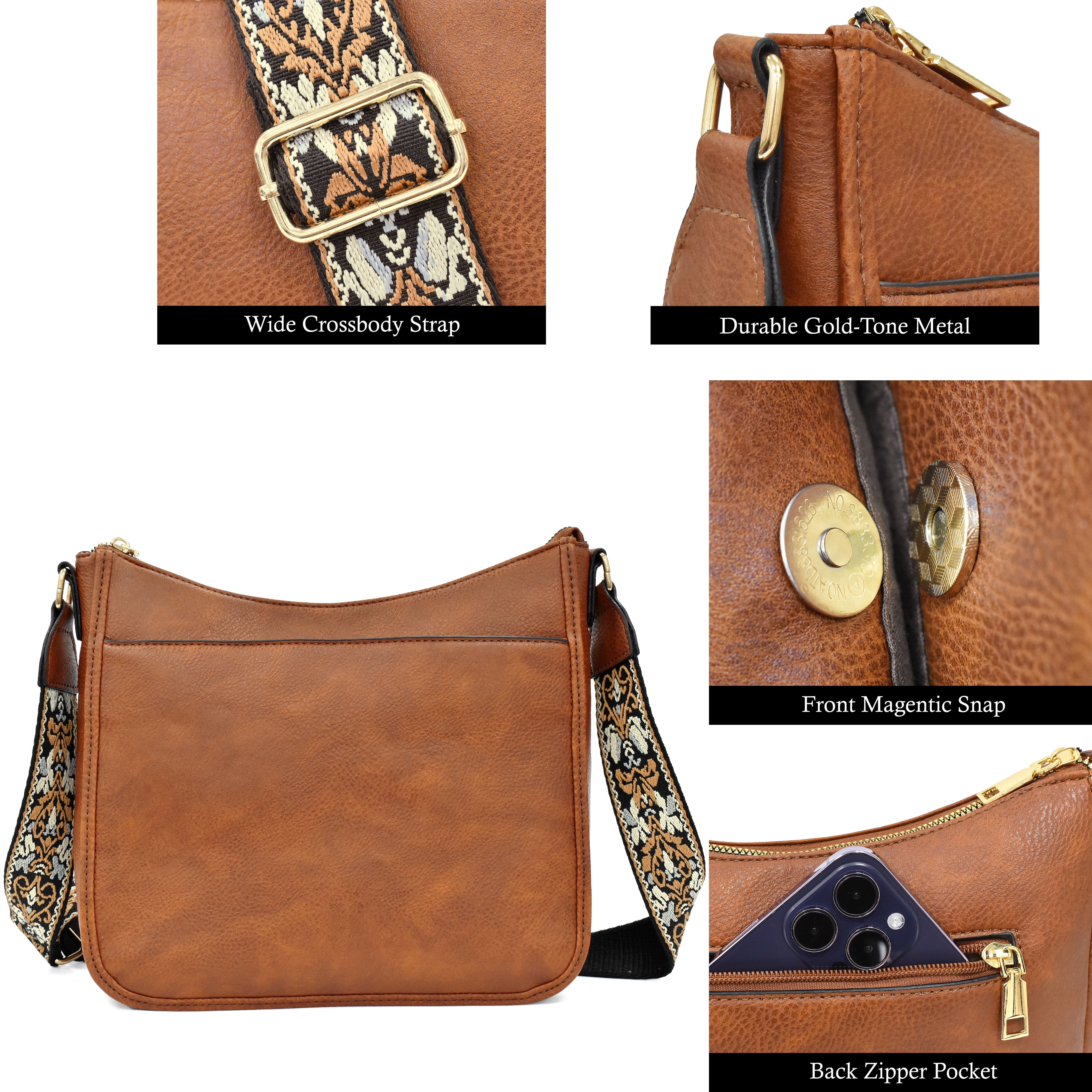Badiya Crossbody Bags for Women Trendy Vegan Leather Hobo Handbags With Adjustable Strap Shoulder Bucket Bags