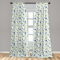 thumbnail image 5 of Ambesonne Green Flower Curtains, Ornate Rose Buds, Pair of 28"x95", Blue Pale Green White, 5 of 5