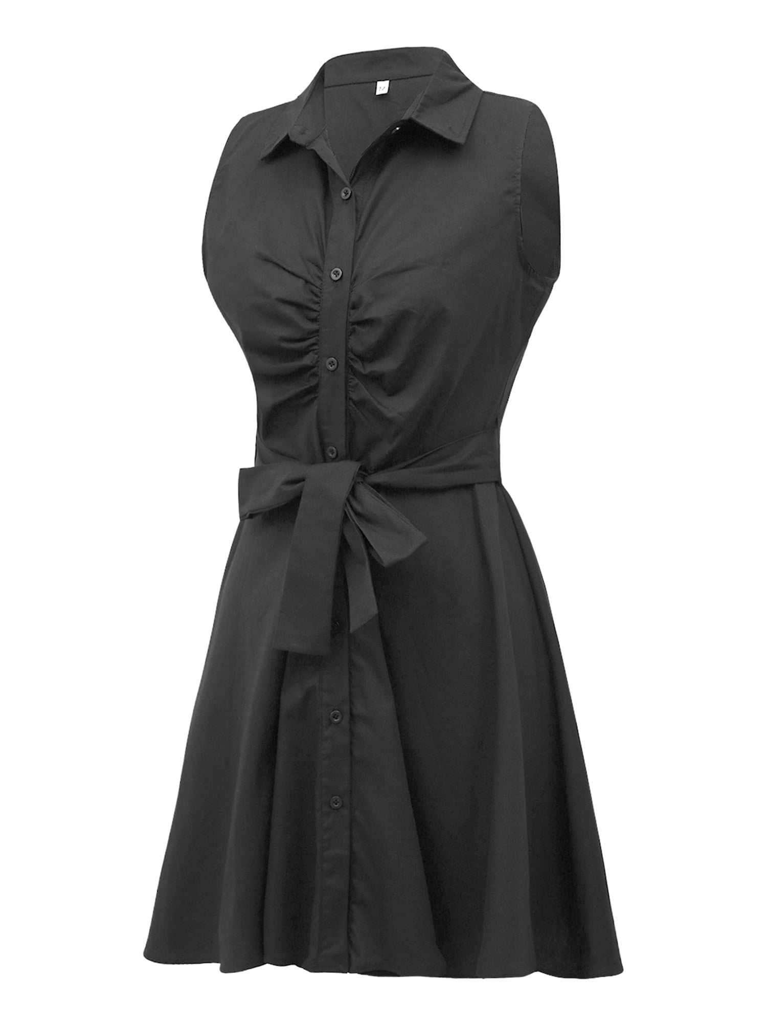 eastyn sleeveless collar skater dress