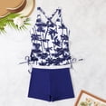 thumbnail image 2 of WRKEKC Swimsuits for Women Tankini Hawaiian Printed Sporty Top with Boyleg Bottoms Removable Padded Cups Wireless Soft Fabric, 2 of 9