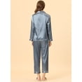 thumbnail image 4 of Conjuntos de pijama para mujer Ropa de dormir de manga larga con botones Traje de noche suave para mujer Conjuntos de salón Pj Azul M, 4 of 5