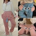 thumbnail image 1 of Mens Womens Elephant/pig 3d Flannel Pajama Pants Couple Funny Winter Warm Cozy Soft Home Trousers Sleepwear Gifts, 1 of 5