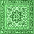 thumbnail image 1 of Ahgly Company Indoor Square Medallion Emerald Green Traditional Area Rugs, 7' Square, 1 of 4