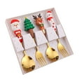 thumbnail image 1 of TIELUTT Christmas Spoon Cutlery Figure Dessert Spoon And Fork Cartoon Christmas Tree Chargers Bulk round Small Table Mats Dining Table Set Glass round Placement Mats for Dining Table Kitchen Table Mat, 1 of 7