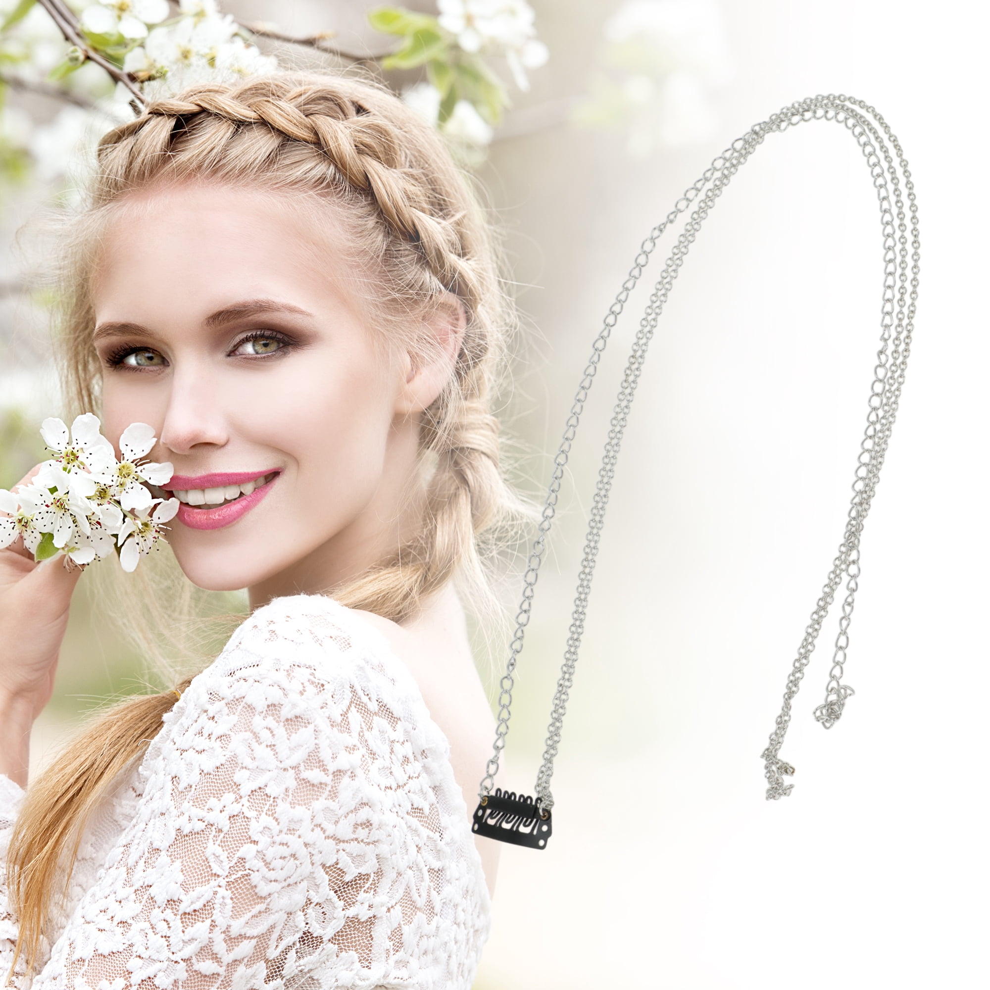 Unique Bargains Vintage Braided Hair Chain Elegant Accessory for Any Occasion Silver Tone