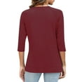 thumbnail image 4 of Tops for Women Short Sleeve Womens Casual Woman Blouse Womens Dressy Tops and Blouses Shirts Women Trendy Casual Top for Women, 4 of 6