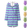 thumbnail image 4 of WREESH Women'S Windproof Hooded Rain Coats Plus Size Stripe Print Jackets Fleece-Lined Warm Winter Coats Travel Jackets Outwear Purple, 4 of 4