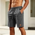 thumbnail image 6 of Tear Away Shorts for Men Snap On Athletic Cotton Shorts Elastic Waist Drawstring Casual Short Pants Solid Loose Sport Short Bottoms with pockets Gym Training Daily Vacation, 6 of 7