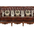thumbnail image 3 of Benjara Traditional Style Tufted Wing Back Wooden Sofa with Ornated Details, Brown, 3 of 4