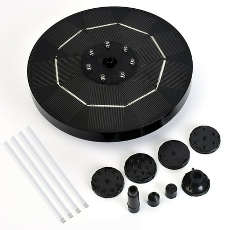 Solar Fountain Pump 3.5W Battery Powered Garden Fountain Water Pump Outdoor Floating with 7LED Colorful Light Water Fountain for Pond  Fountain  Bird Bath  Garden Pool Decoration(1 pcs  black)