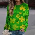 thumbnail image 2 of Diufon Sweatshirts à Col Rond pour Femmes pour la Saint-Patrick Décontracté Basique Trèfle Manches Longues, 2 of 5