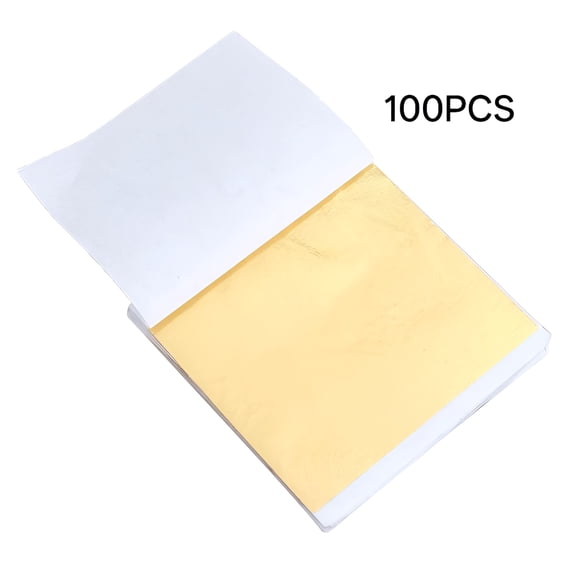 CCOCC 50 3 x 3.3 Inch Golden Foil Paper Shiny Crafts Paper Decorative Paper for Scrapbooking, Diary, Paper Project, Nail (Golden)