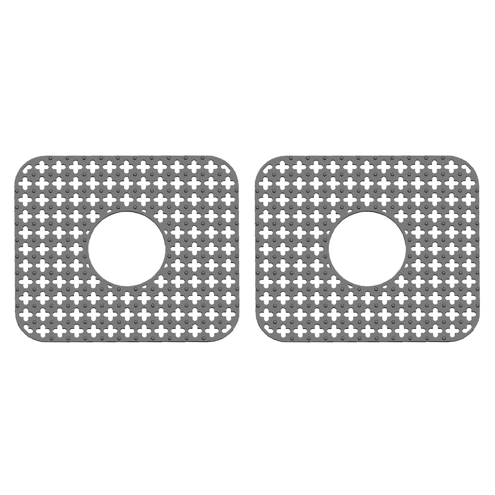 Silicone Sink Protector, Rear Drain Kitchen Sink Mat Grid Accessory, 2